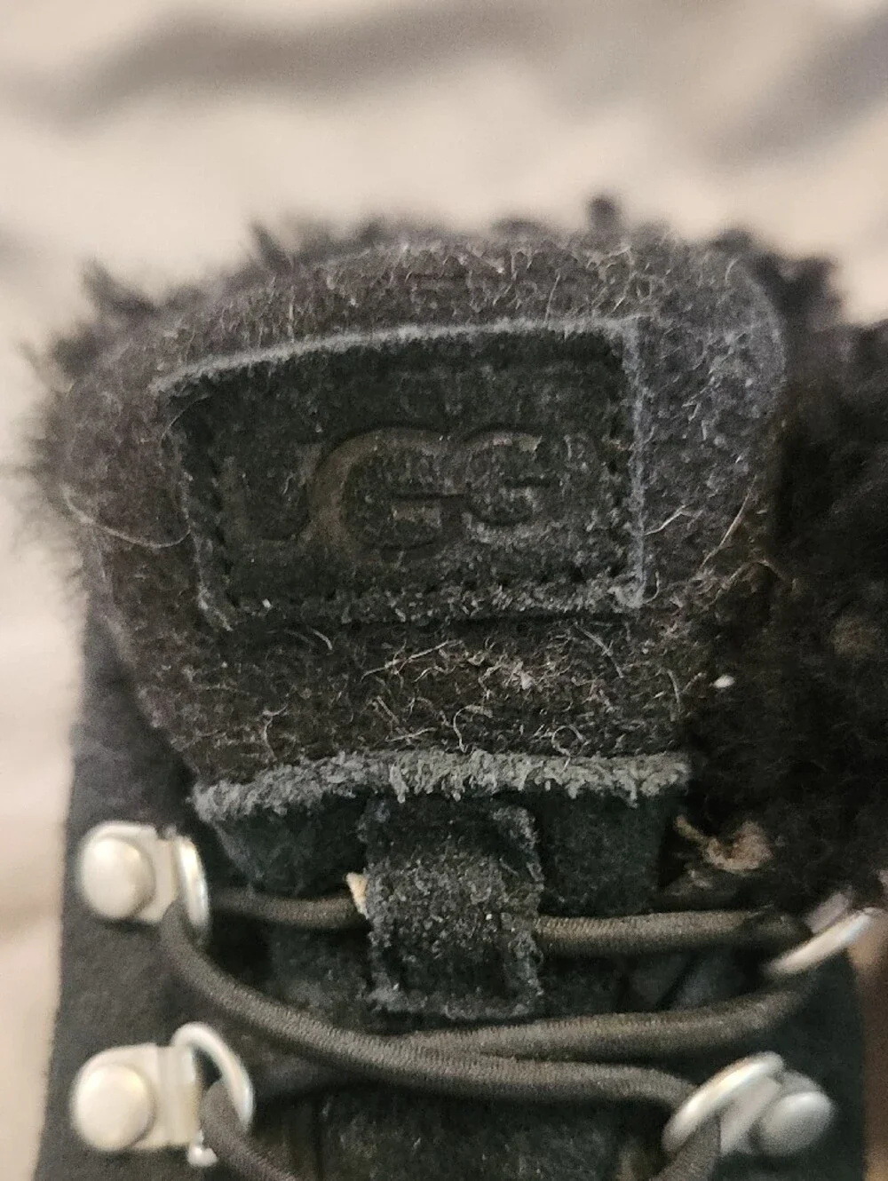 UGG Black Kids Faux-Fur Boots